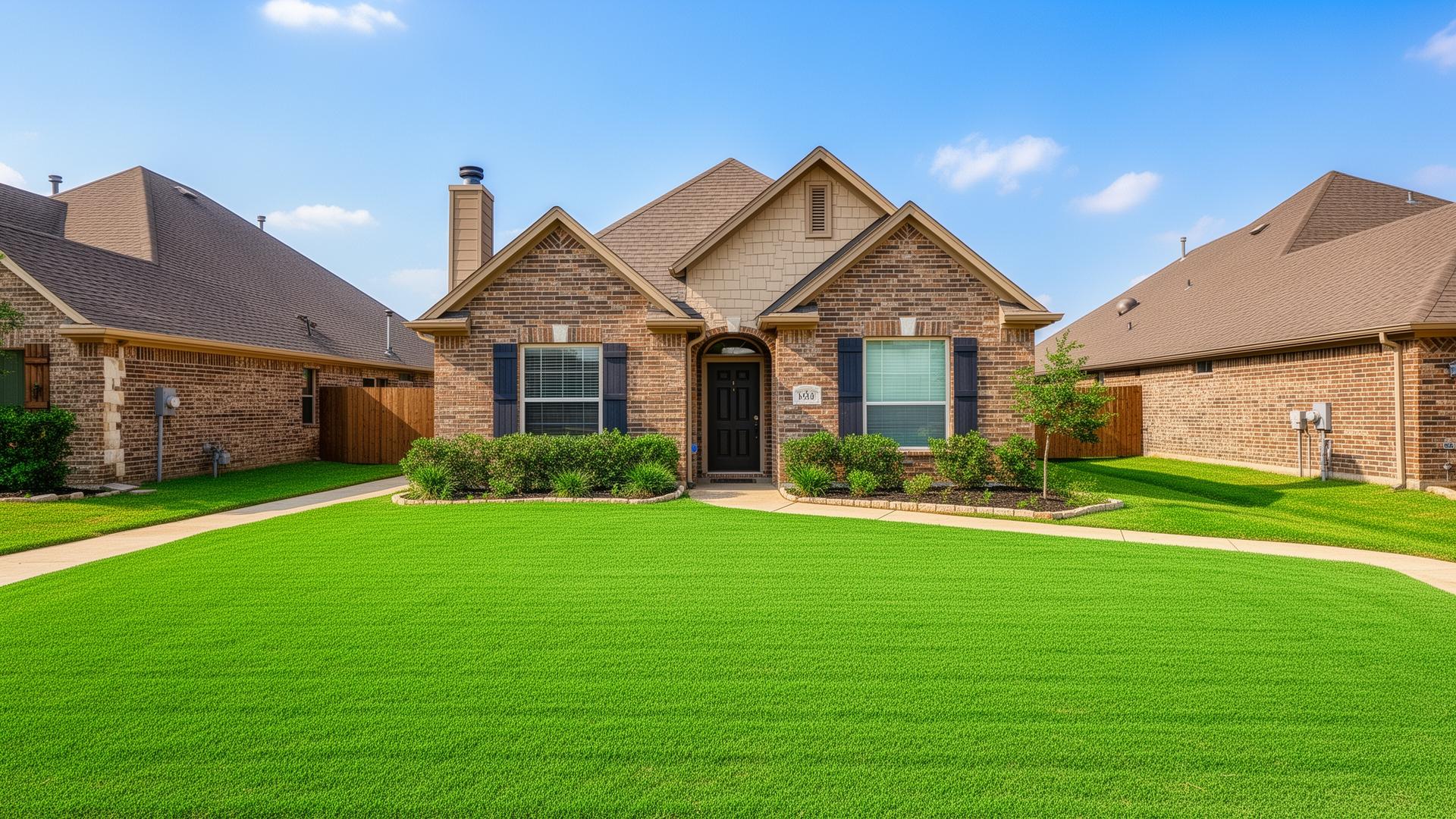 Well-maintained front lawn